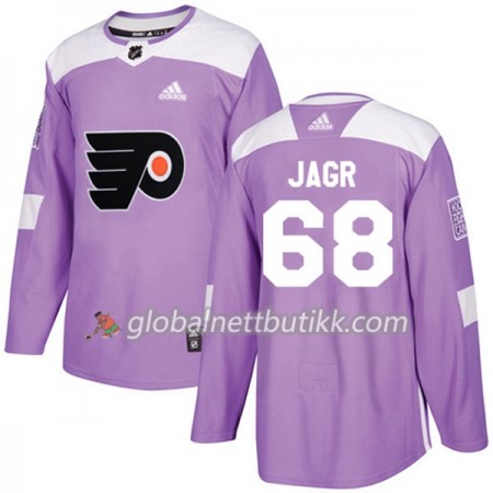 Philadelphia Flyers Hockeydrakt Jaromir Jagr 68 2017-2018 Purple Fights Cancer Practice Adidas Authentic - Herre
